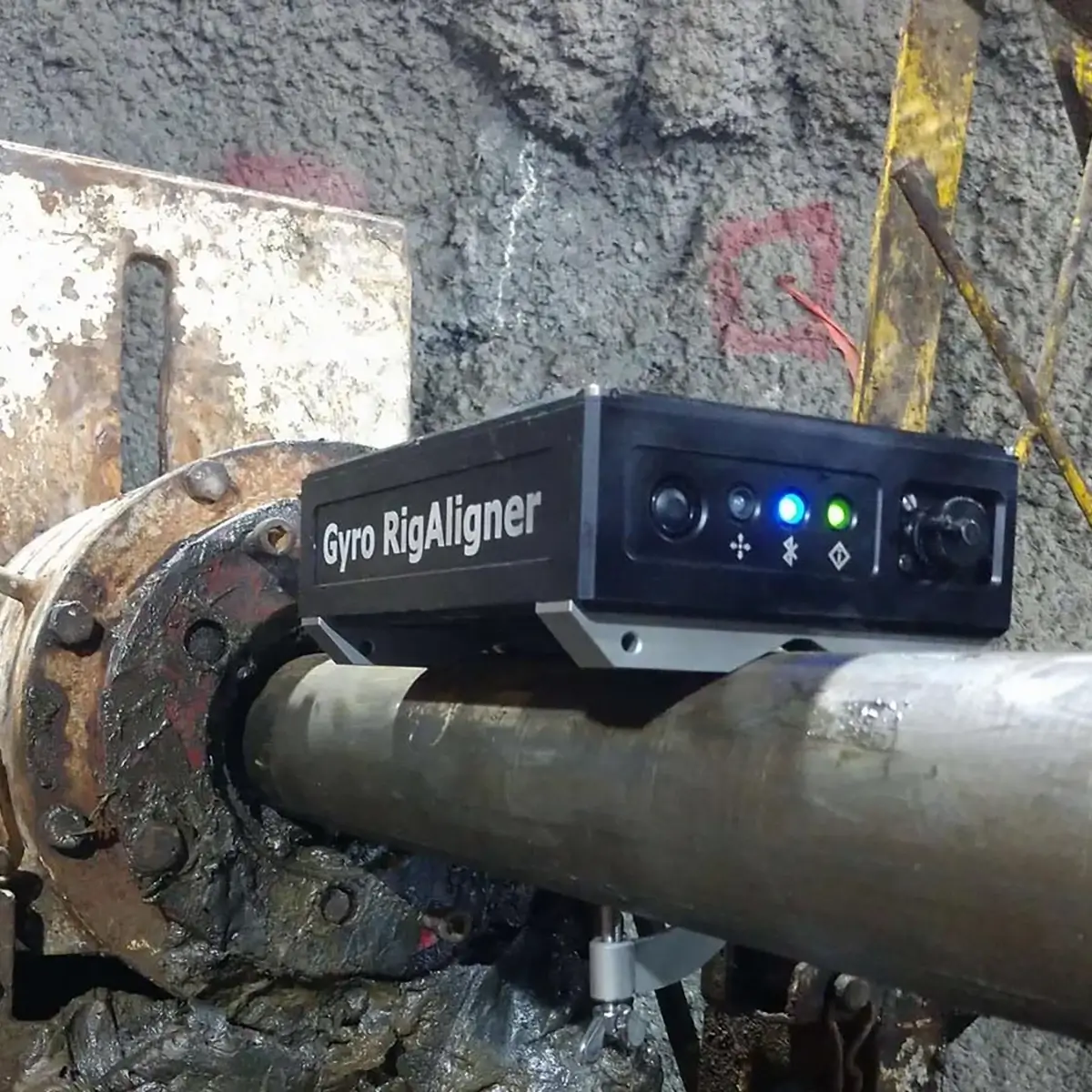 SPT Gyro Rig Aligner fixed on underground drilling rig